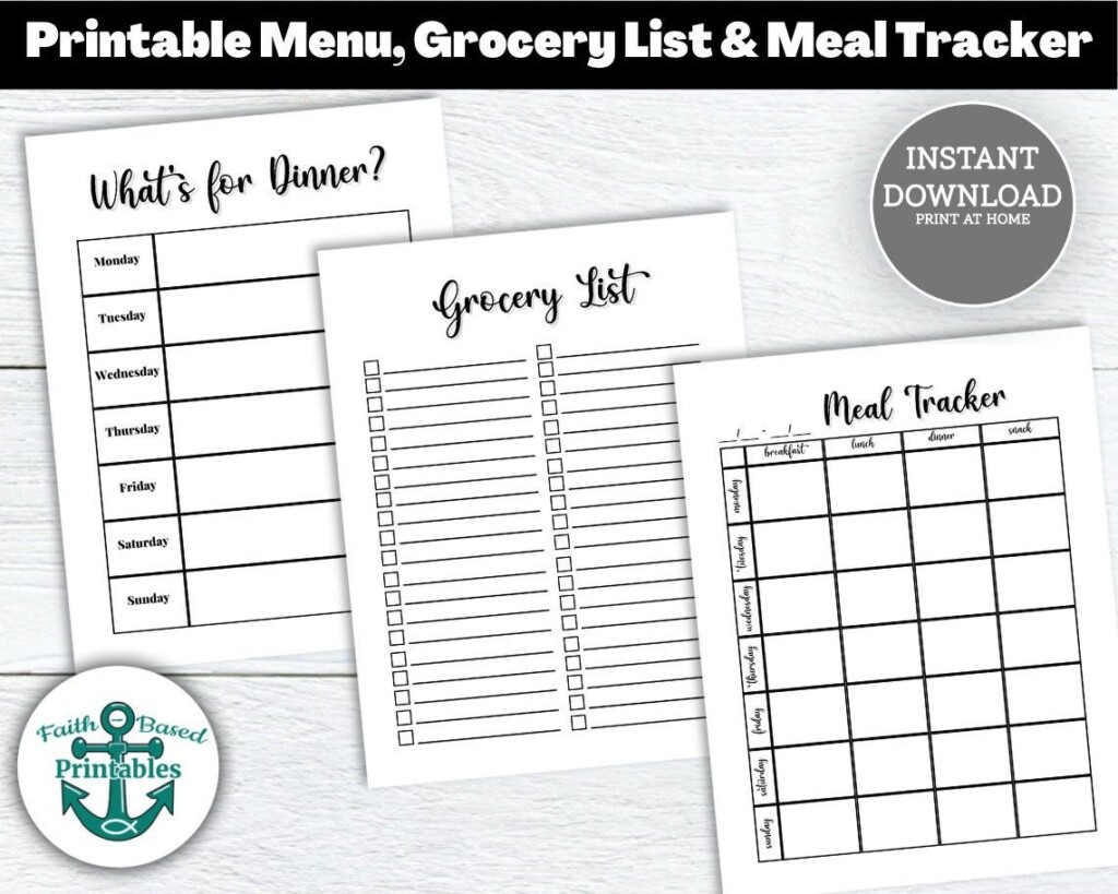 Weekly Meal Planner And Grocery List Printable Weekly Menu Plan PDF 
