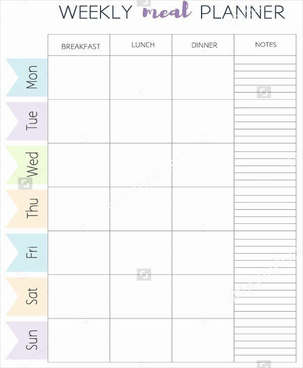 Weekly Meal Planner Template Printable Monthly Meal Plan Template 