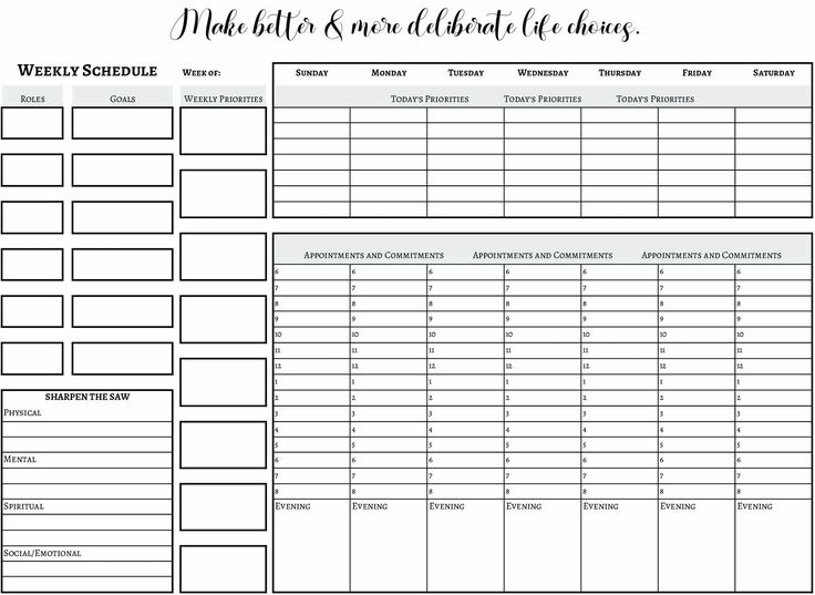 Weekly Planner 7 Habits Printable Weekly Planner PDF Covey 7 