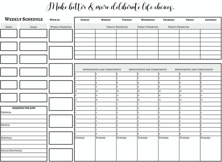 Weekly Planner 7 Habits Printable Weekly Planner PDF Covey 7 Habits