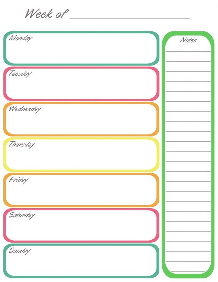 Weekly Planner Calendar Template Plan Your Week Efficiently