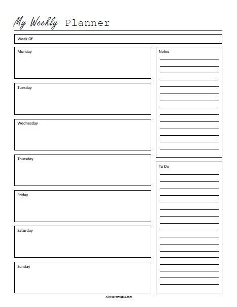 Weekly Planner Free Printable