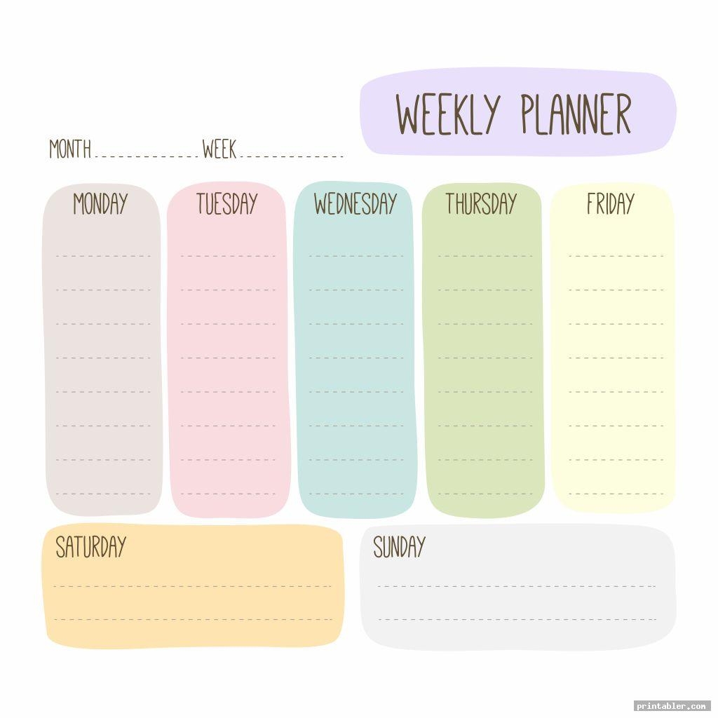 Weekly Planner Printable Cute