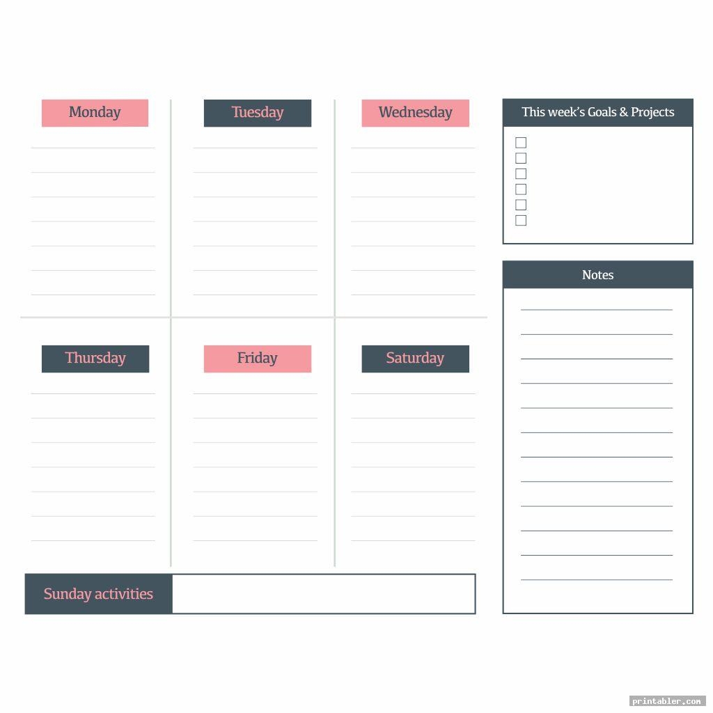Weekly Planner Printable Gridgit
