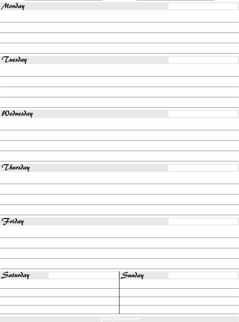 Weekly Planner Sheets Free Printable Free Templates Printable