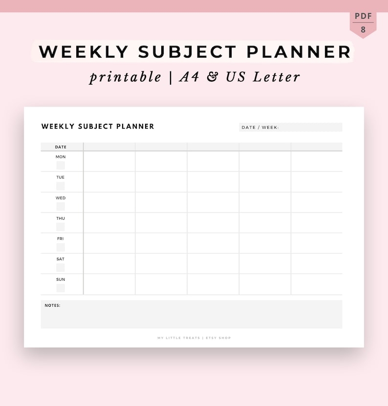 Weekly Planner Template Free Printable Paper Trail Design Editable 