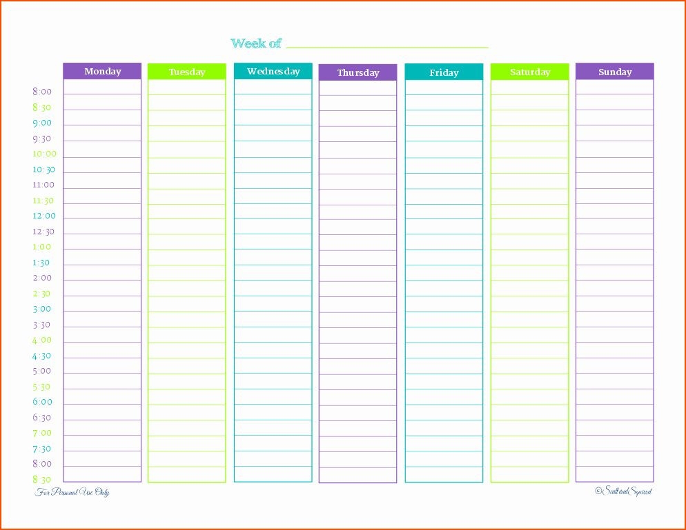 Weekly Schedule Planner Template Printable Weekly Schedule Template 