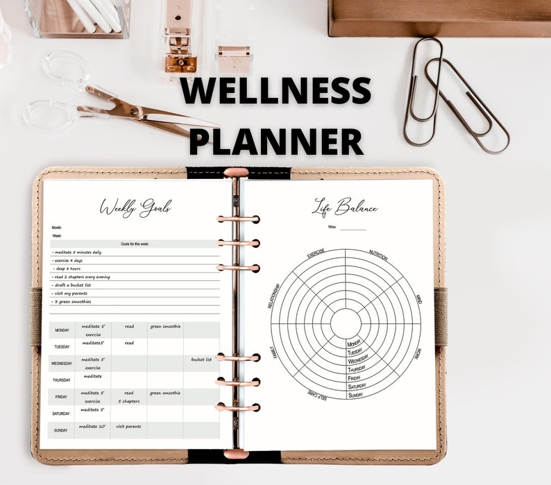 Wellness Planner Printable Self Care Planner Etsy