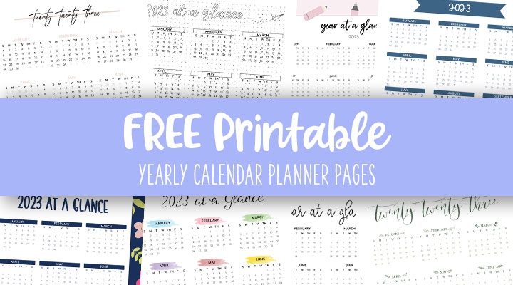 Yearly Calendar Planner Pages FREE 2023 Pages Printabulls